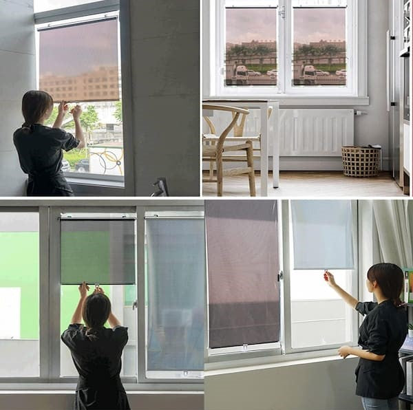 Indoor Retractable Roller Sunshade with Suction