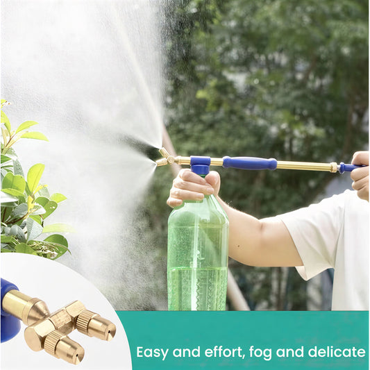 Garden Push Pull Watering Can Brass Gun Sprayer Adjustable Nozzle Water Pressure Atomization Sprayer