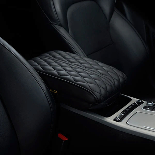 Motrk Car Center Console Cover Protector with Side Pockets Leather Armrest Cushion Booster Cushion