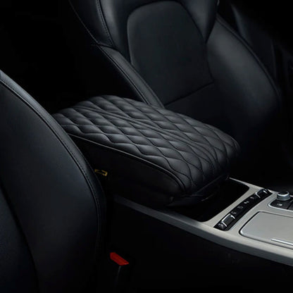 Motrk Car Center Console Cover Protector with Side Pockets Leather Armrest Cushion Booster Cushion