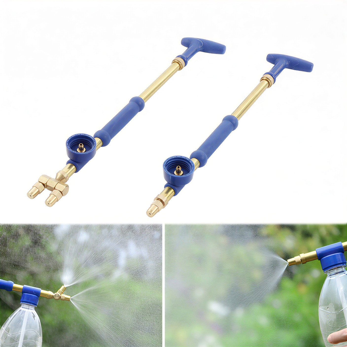 Garden Push Pull Watering Can Brass Gun Sprayer Adjustable Nozzle Water Pressure Atomization Sprayer