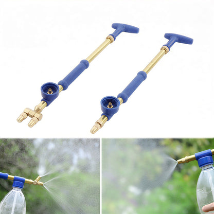 Garden Push Pull Watering Can Brass Gun Sprayer Adjustable Nozzle Water Pressure Atomization Sprayer