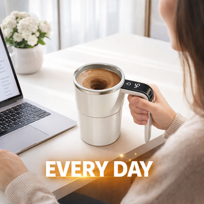 Self-Mixing Coffee Cup with Lid – Smart, Fun & Practical