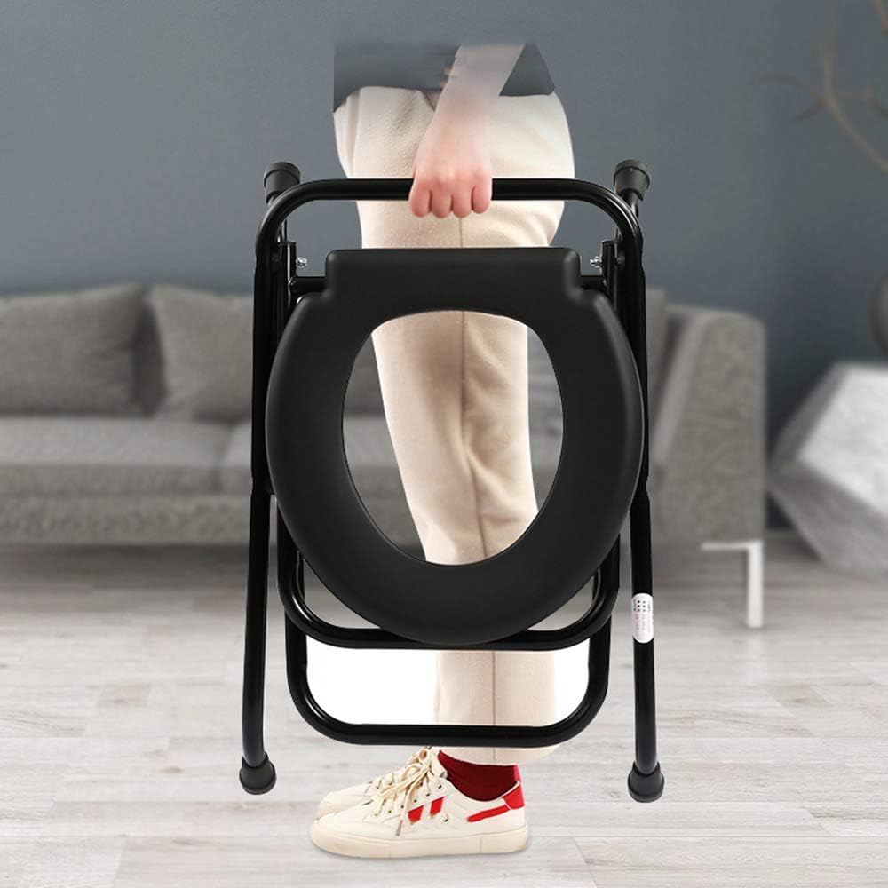 Portable Stainless Steel Frame Folding Toilet with Soft Seat