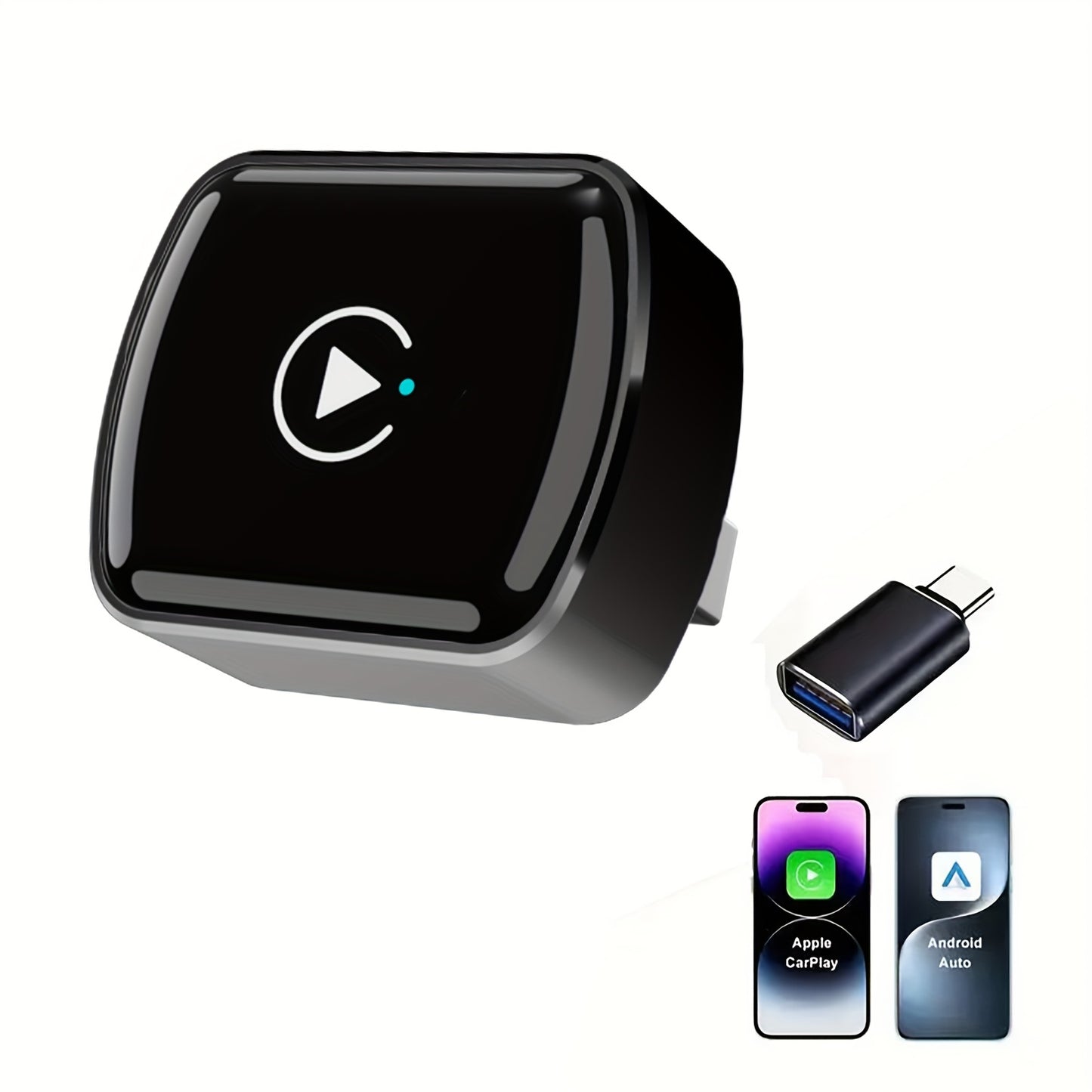 Wireless CarPlay Adapter for Apple iPhone -Mini car Play Android Auto Adapter