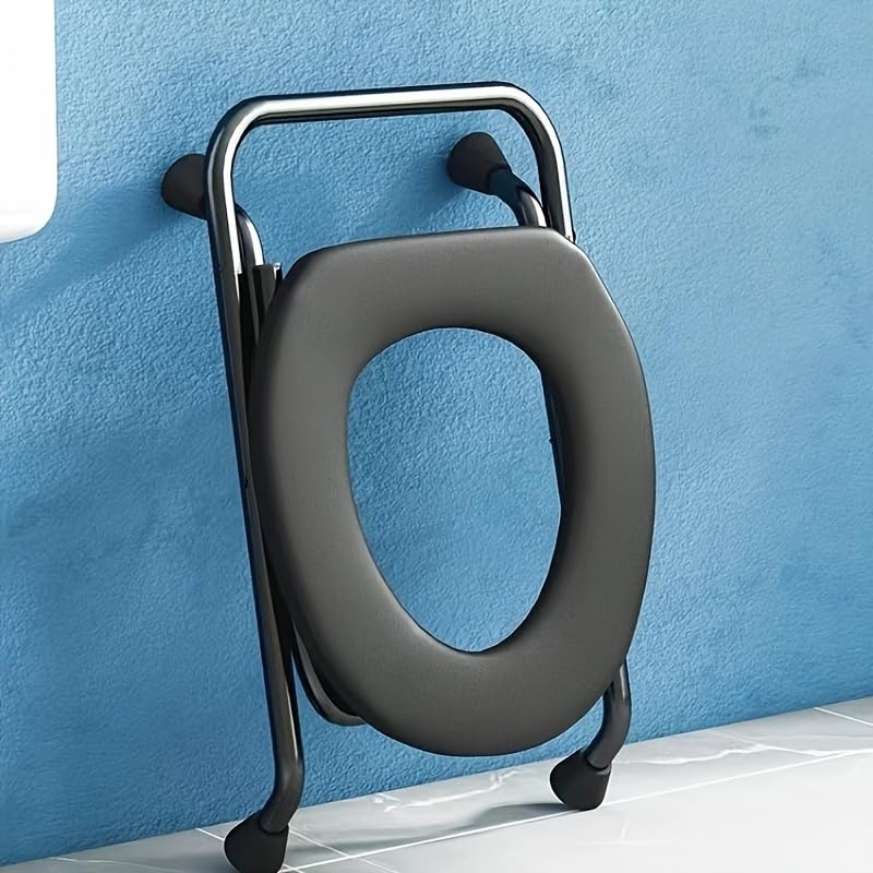 Portable Stainless Steel Frame Folding Toilet with Soft Seat