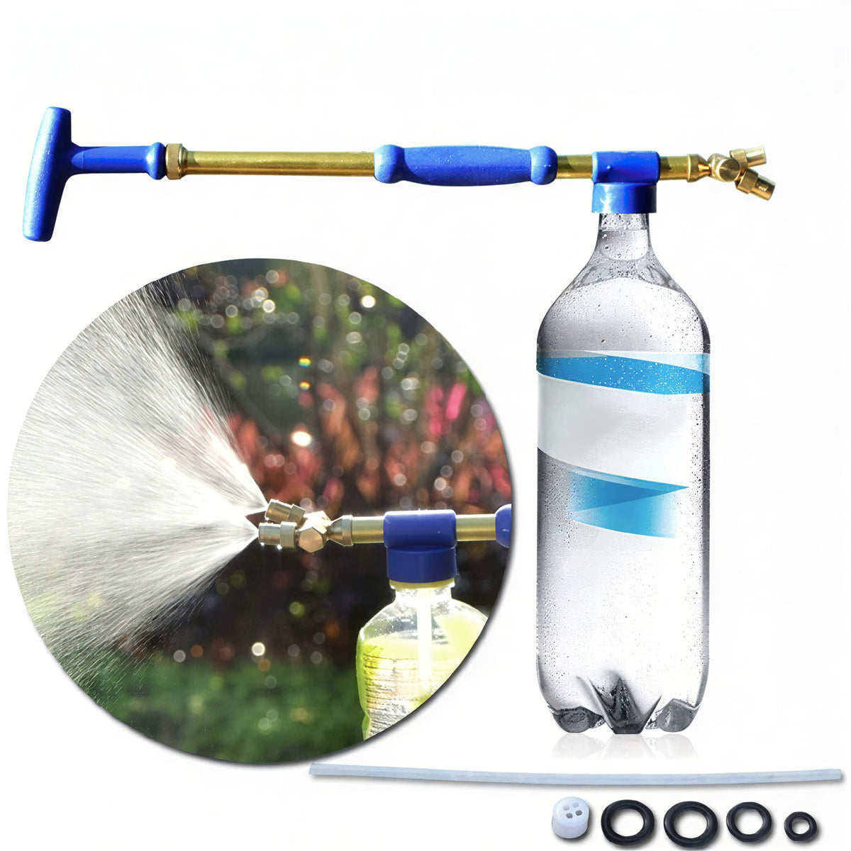 Garden Push Pull Watering Can Brass Gun Sprayer Adjustable Nozzle Water Pressure Atomization Sprayer