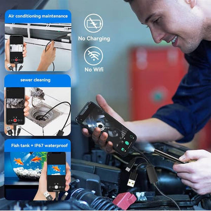 Endoscopic camera for smartphones- 5M USB Type-C Inspection Cable, Flexible, Waterproof, LED