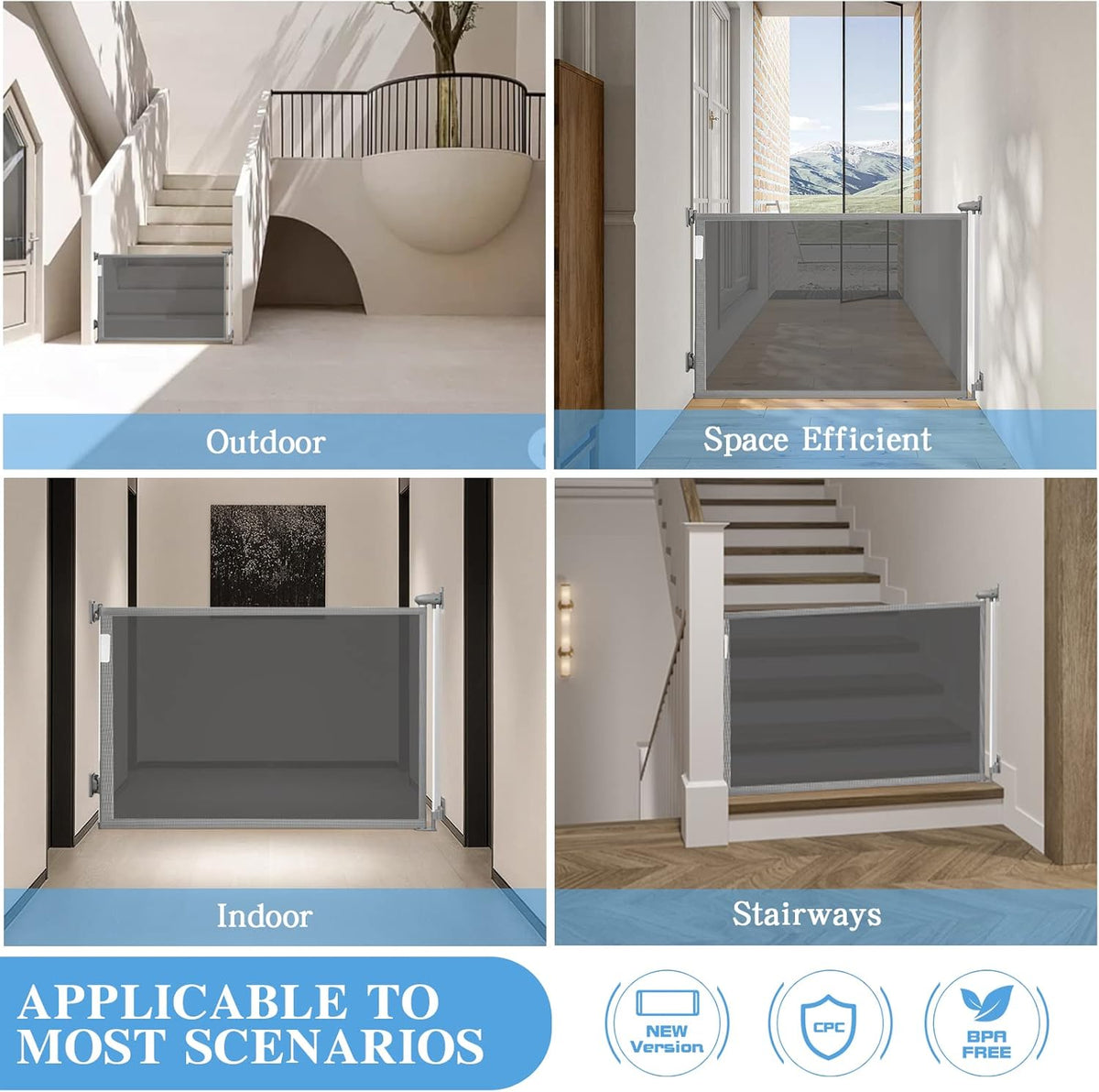 Baby Gates Extra Wide Customized Mesh Safety Door Stair