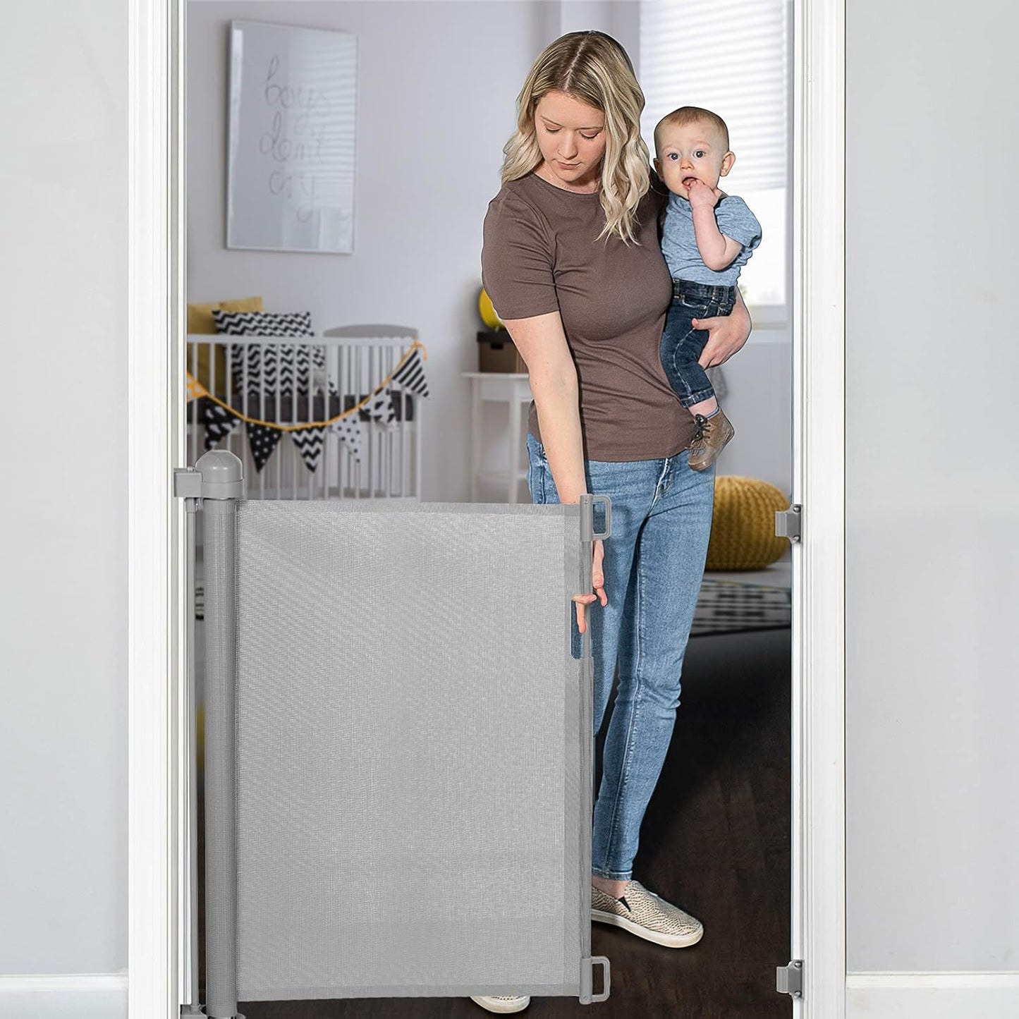 Baby Gates Extra Wide Customized Mesh Safety Door Stair