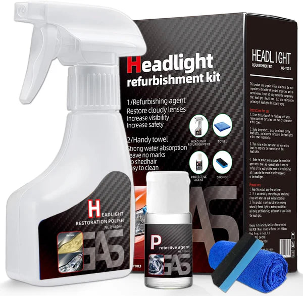 Headlight restoration kit with ceramic coating