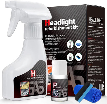 Headlight restoration kit with ceramic coating