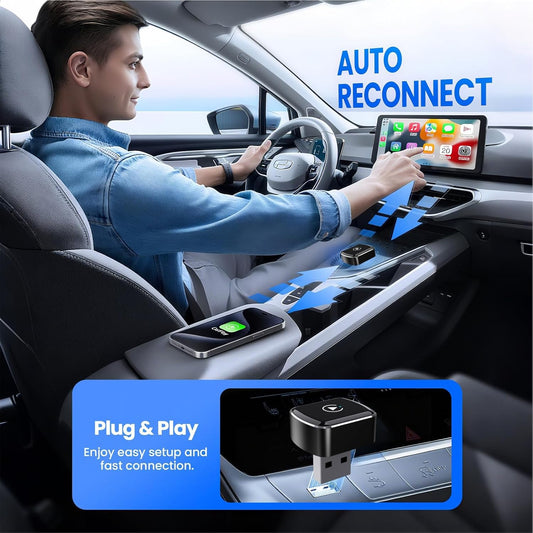 Wireless CarPlay Adapter for Apple iPhone -Mini car Play Android Auto Adapter