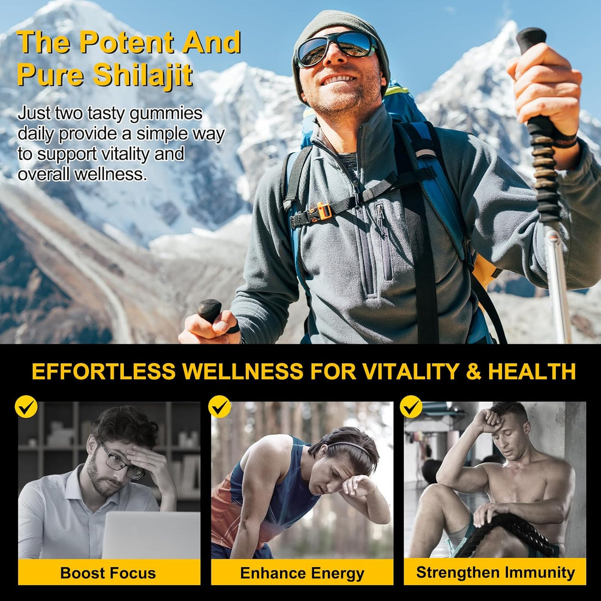 Pure~Himalayan Shilajit Gold Gummies with Black Seed Oil