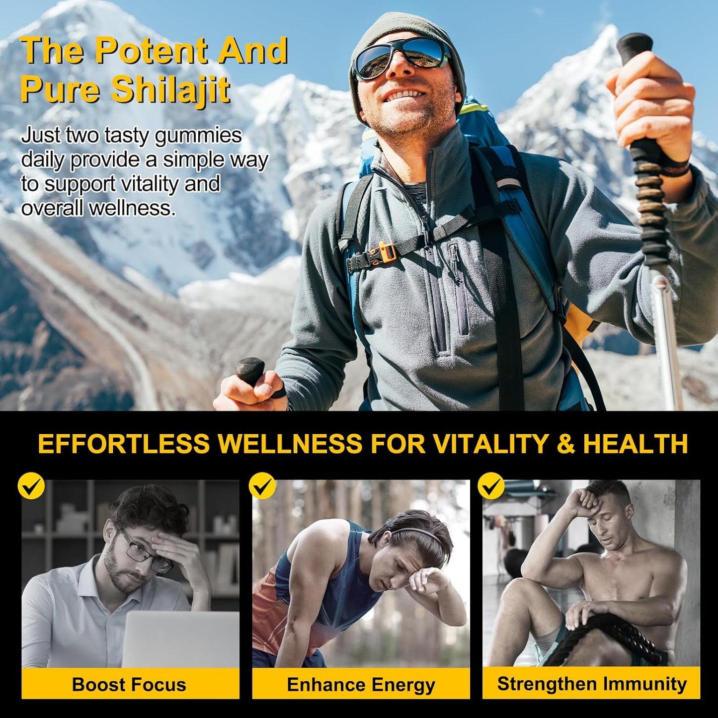 Pure~Himalayan Shilajit Gold Gummies with Black Seed Oil