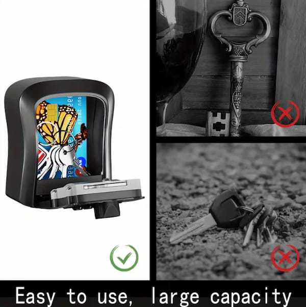 Wall-mounted key box with 4-digit code