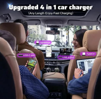 Starlight in Car Roof 4 in 1 Super Fast Car Phone Charger Star Light Retractable Car