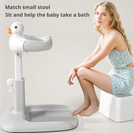 Baby Shower Stand with Support Stool, Emeralune Baby Bath Adjustable Toddler Shower Stand Shower