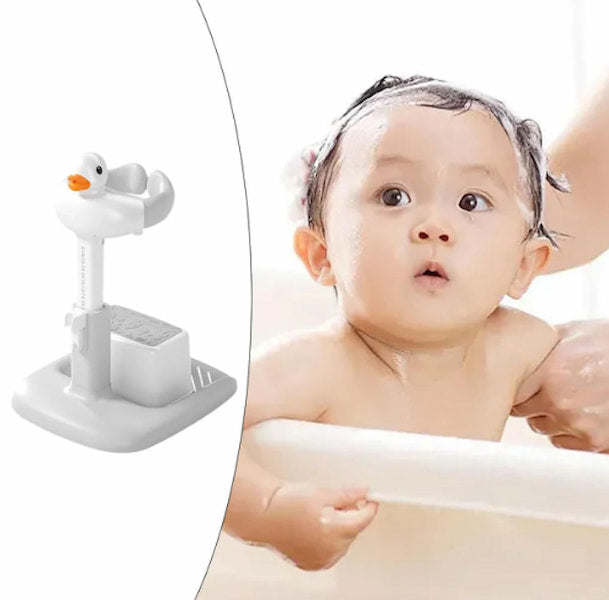 Baby Shower Stand with Support Stool, Emeralune Baby Bath Adjustable Toddler Shower Stand Shower