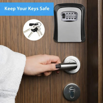 Wall-mounted key box with 4-digit code