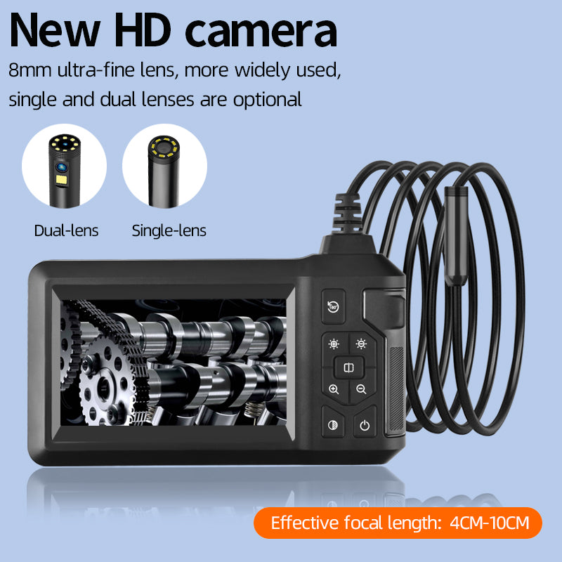 Endoscope Camera with Light-1080P Fixed Focus SLR Inspection Camera with Single 8mm 4.3-inch Lens, 5M Hard Cable