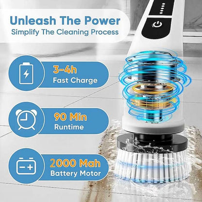 8-in-1 Cordless Flexible Electric Scrubber