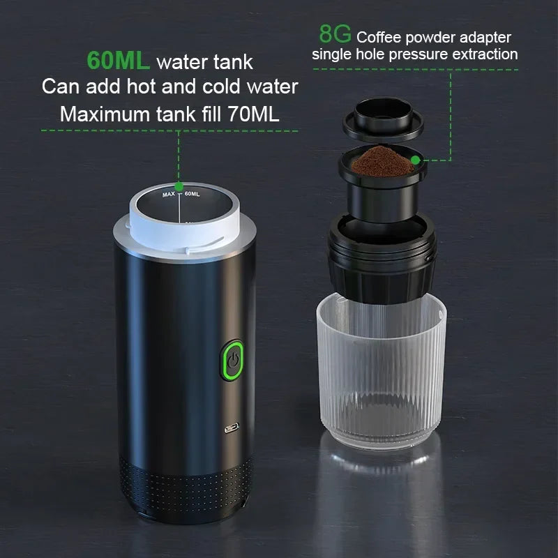 Portable Espresso Machine with LED Screen-3 in 1