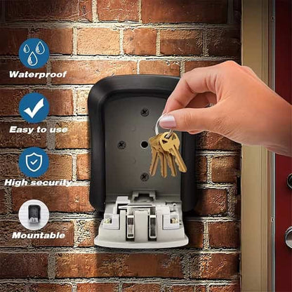 Wall-mounted key box with 4-digit code