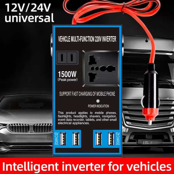 Converter Car Plug Adapter Outlet With Fast Charging Port Inverter