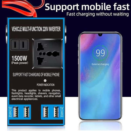 Converter Car Plug Adapter Outlet With Fast Charging Port Inverter