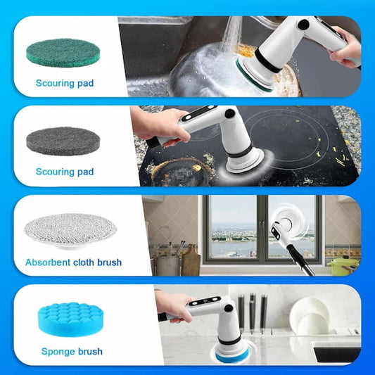 8-in-1 Cordless Flexible Electric Scrubber